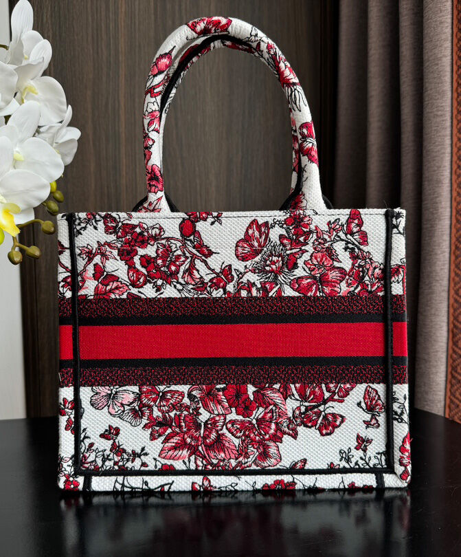 Christian Dior Small Dior Book Tote Red